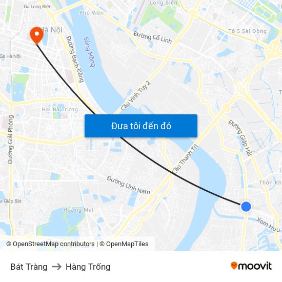 Bát Tràng to Hàng Trống map