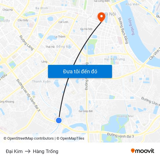 Đại Kim to Hàng Trống map