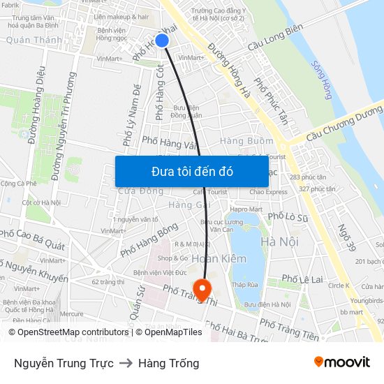 Nguyễn Trung Trực to Hàng Trống map