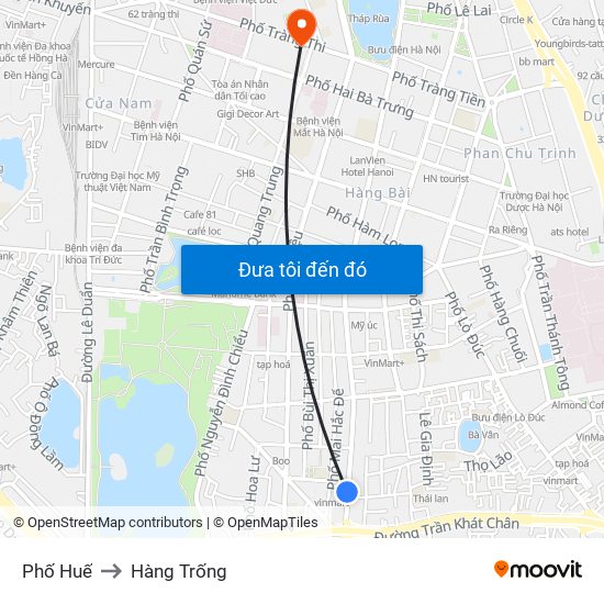 Phố Huế to Hàng Trống map