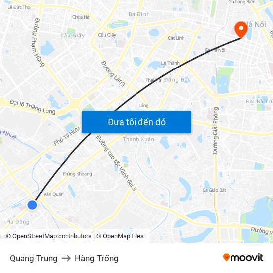 Quang Trung to Hàng Trống map