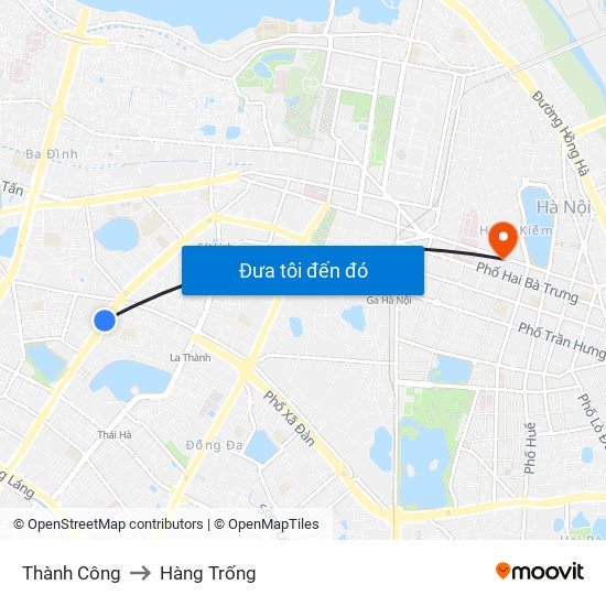 Thành Công to Hàng Trống map