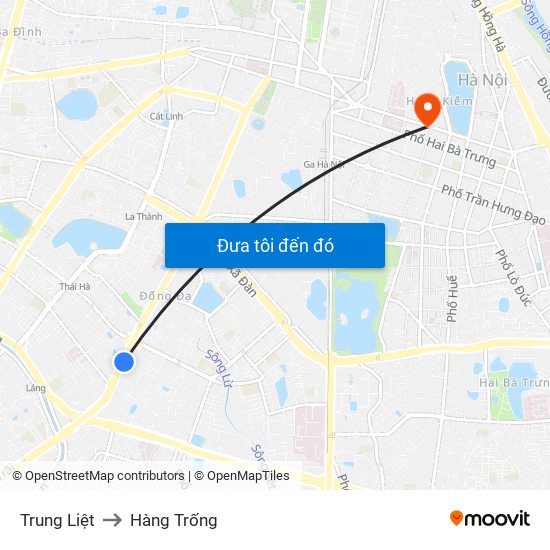 Trung Liệt to Hàng Trống map