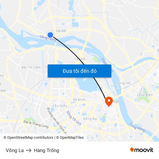 Võng La to Hàng Trống map