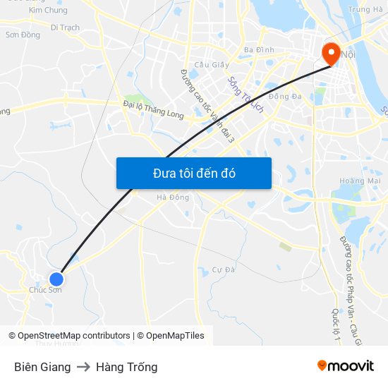 Biên Giang to Hàng Trống map
