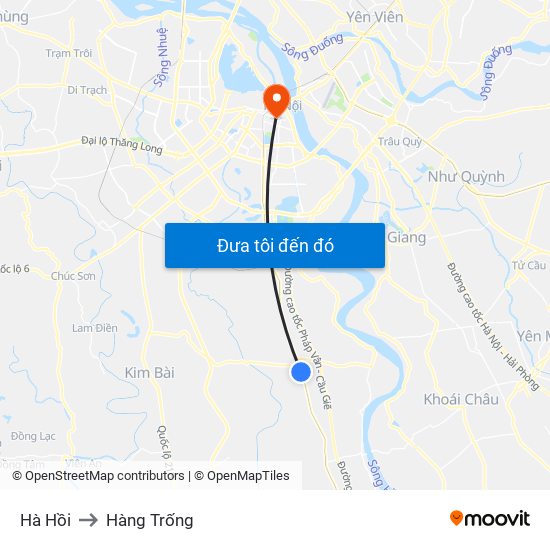 Hà Hồi to Hàng Trống map