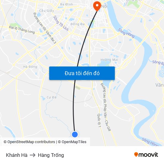 Khánh Hà to Hàng Trống map