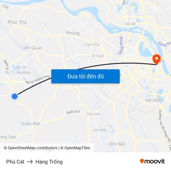 Phú Cát to Hàng Trống map