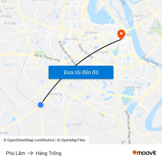 Phú Lãm to Hàng Trống map