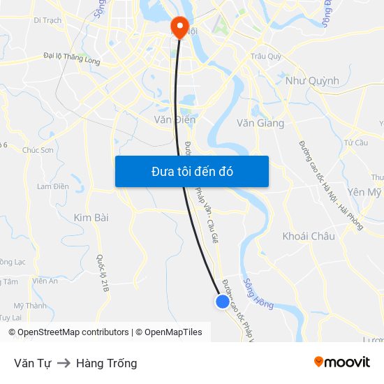 Văn Tự to Hàng Trống map