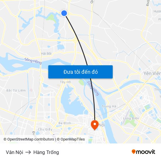 Vân Nội to Hàng Trống map