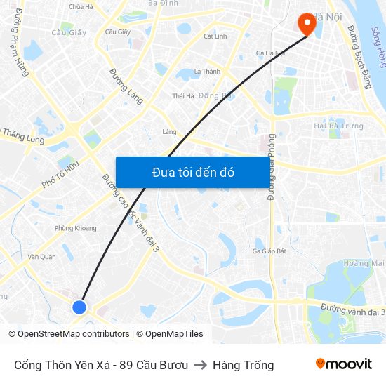 Cổng Thôn Yên Xá - 89 Cầu Bươu to Hàng Trống map