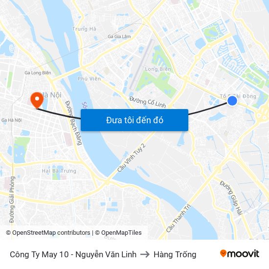 Công Ty May 10 - Nguyễn Văn Linh to Hàng Trống map