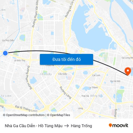 Nhà Ga Cầu Diễn - Hồ Tùng Mậu to Hàng Trống map