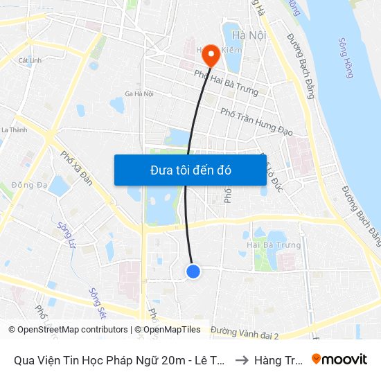 Qua Viện Tin Học Pháp Ngữ 20m - Lê Thanh Nghị to Hàng Trống map