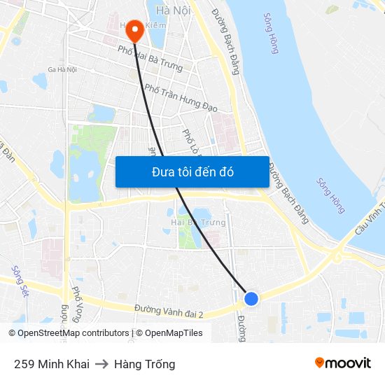 259 Minh Khai to Hàng Trống map