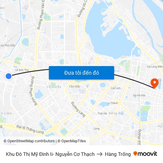 Khu Đô Thị Mỹ Đình Ii- Nguyễn Cơ Thạch to Hàng Trống map