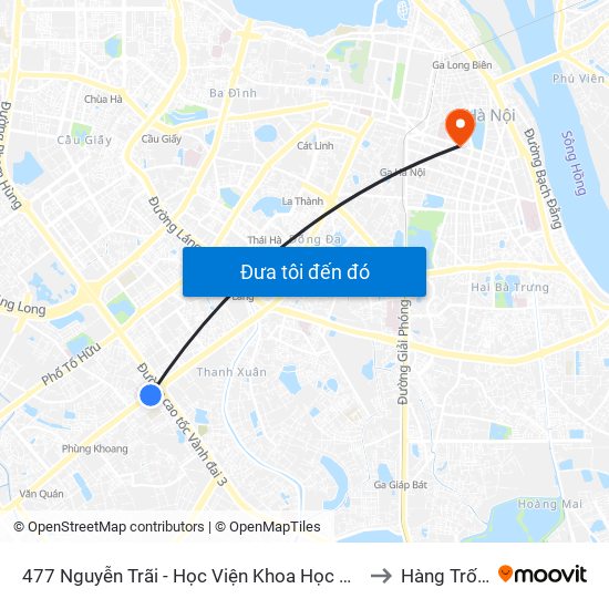 477 Nguyễn Trãi - Học Viện Khoa Học Xã Hội to Hàng Trống map