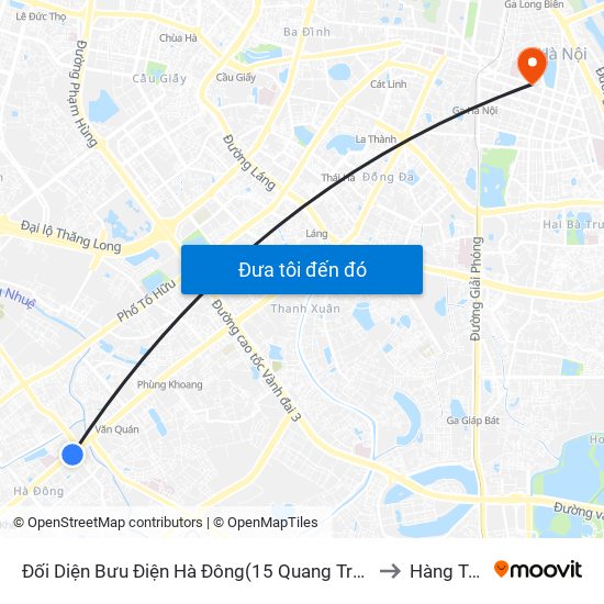 Đối Diện Bưu Điện Hà Đông(15 Quang Trung Hà Đông) to Hàng Trống map