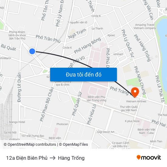 12a Điện Biên Phủ to Hàng Trống map