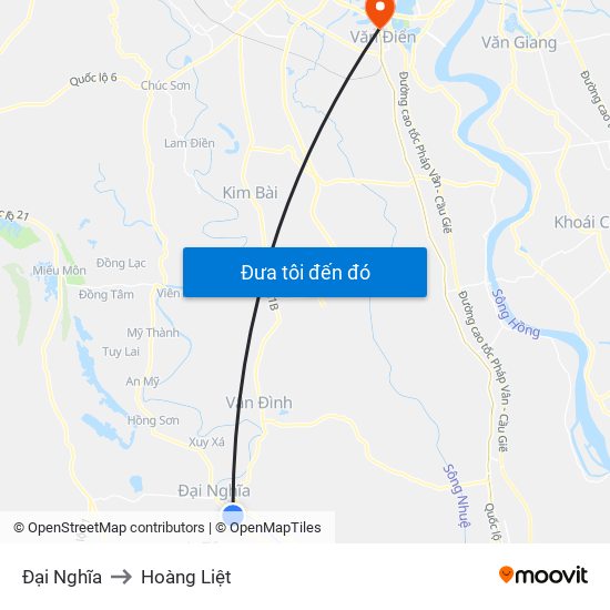 Đại Nghĩa to Hoàng Liệt map