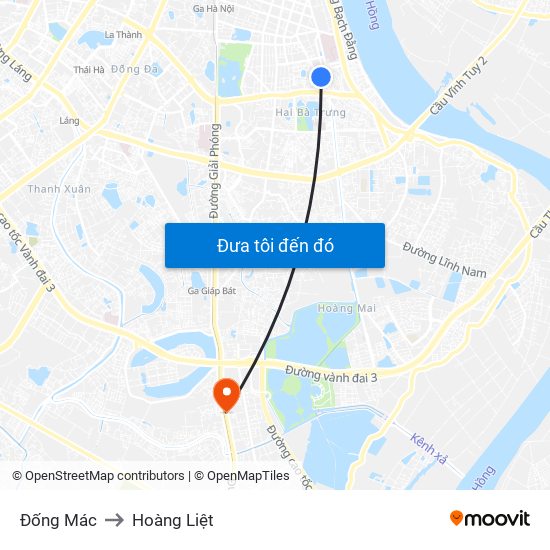 Đống Mác to Hoàng Liệt map