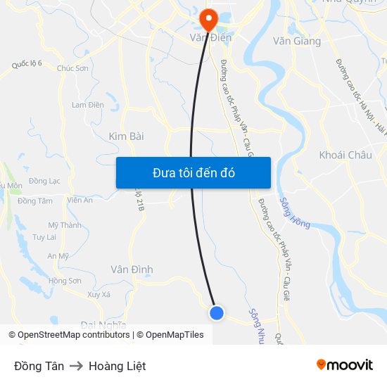 Đồng Tân to Hoàng Liệt map