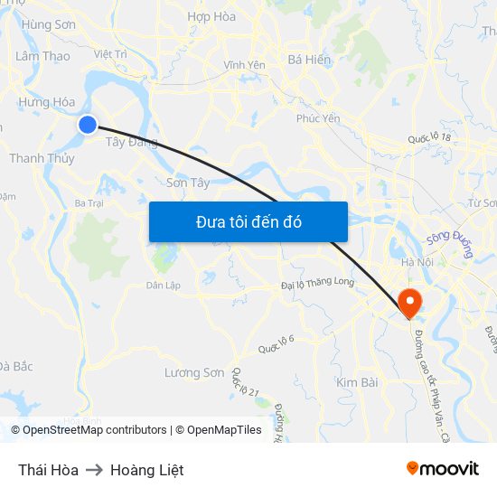 Thái Hòa to Hoàng Liệt map