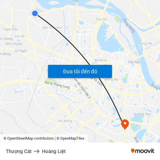 Thượng Cát to Hoàng Liệt map