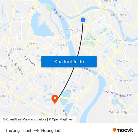 Thượng Thanh to Hoàng Liệt map