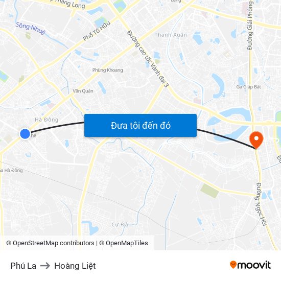 Phú La to Hoàng Liệt map