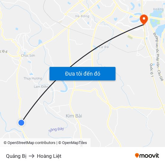 Quảng Bị to Hoàng Liệt map