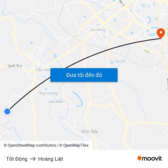 Tốt Động to Hoàng Liệt map