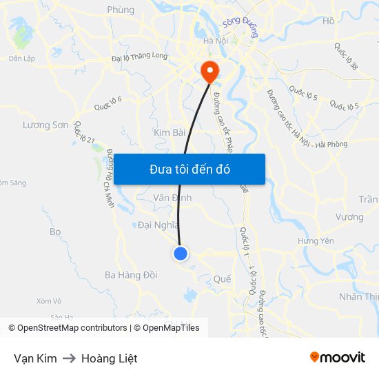 Vạn Kim to Hoàng Liệt map