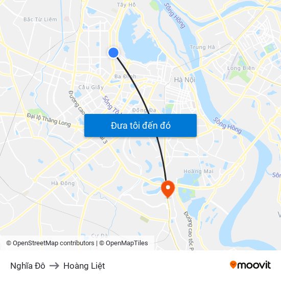 Nghĩa Đô to Hoàng Liệt map