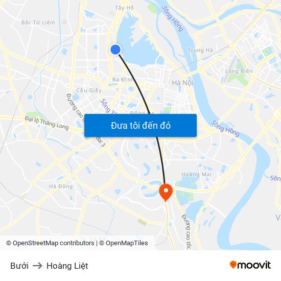 Bưởi to Hoàng Liệt map