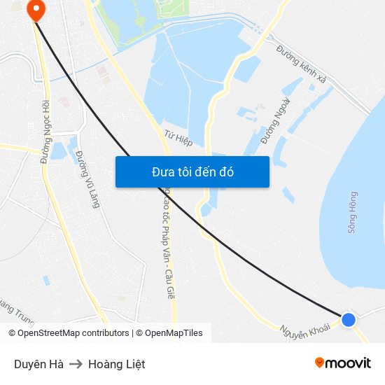 Duyên Hà to Hoàng Liệt map
