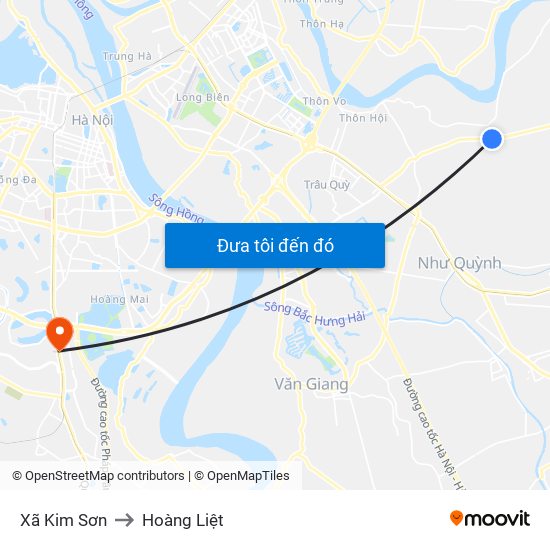 Xã Kim Sơn to Hoàng Liệt map