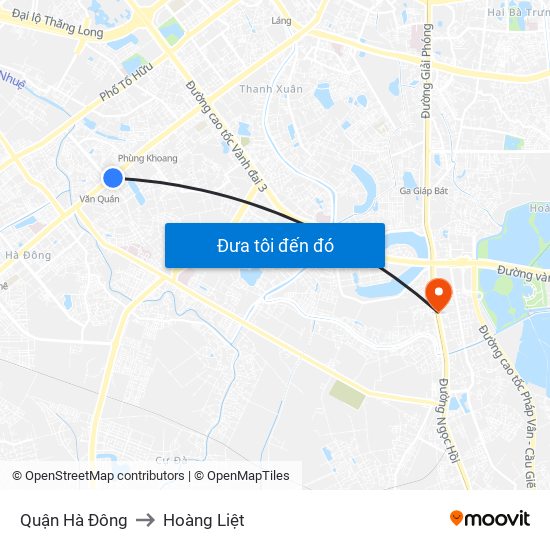 Quận Hà Đông to Hoàng Liệt map