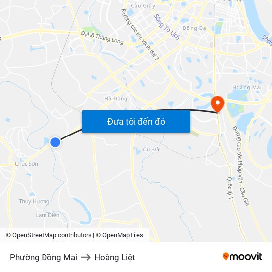 Phường Đồng Mai to Hoàng Liệt map