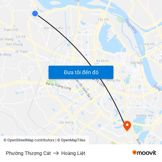 Phường Thượng Cát to Hoàng Liệt map
