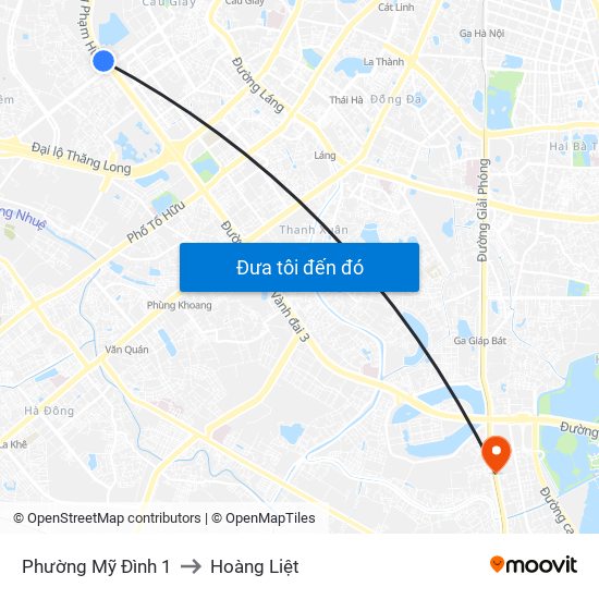 Phường Mỹ Đình 1 to Hoàng Liệt map