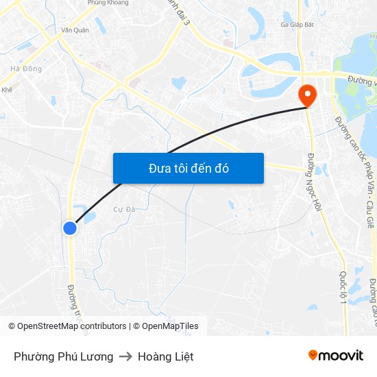 Phường Phú Lương to Hoàng Liệt map