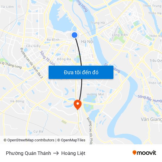 Phường Quán Thánh to Hoàng Liệt map