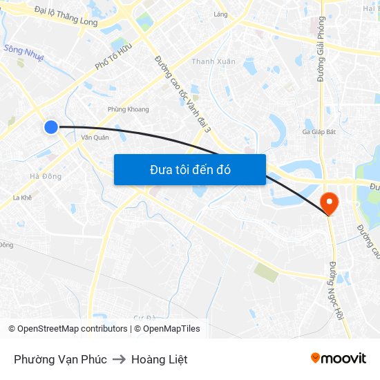 Phường Vạn Phúc to Hoàng Liệt map