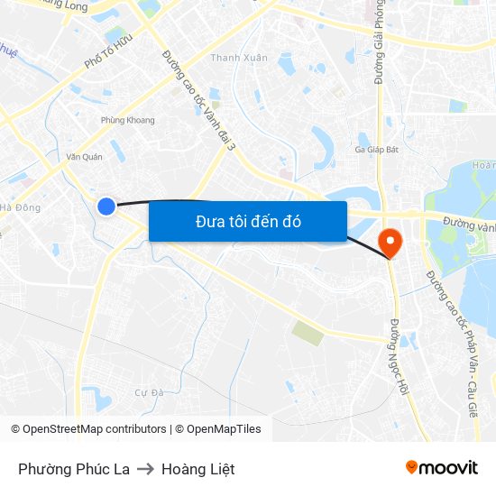 Phường Phúc La to Hoàng Liệt map