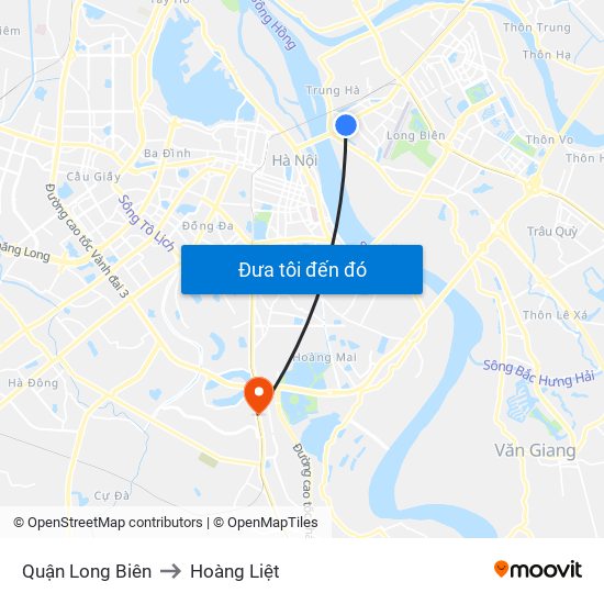 Quận Long Biên to Hoàng Liệt map