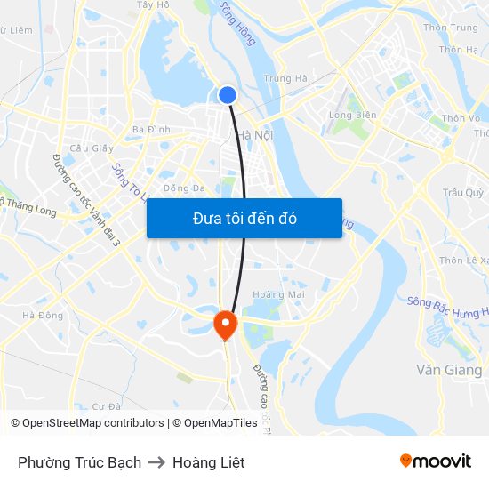 Phường Trúc Bạch to Hoàng Liệt map