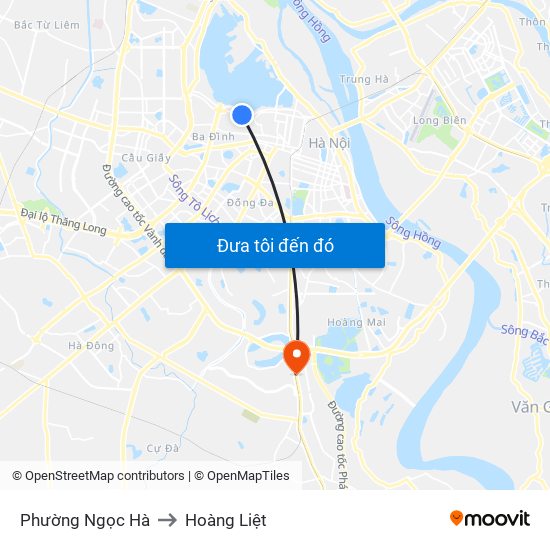 Phường Ngọc Hà to Hoàng Liệt map