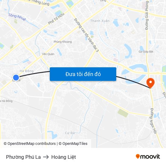 Phường Phú La to Hoàng Liệt map